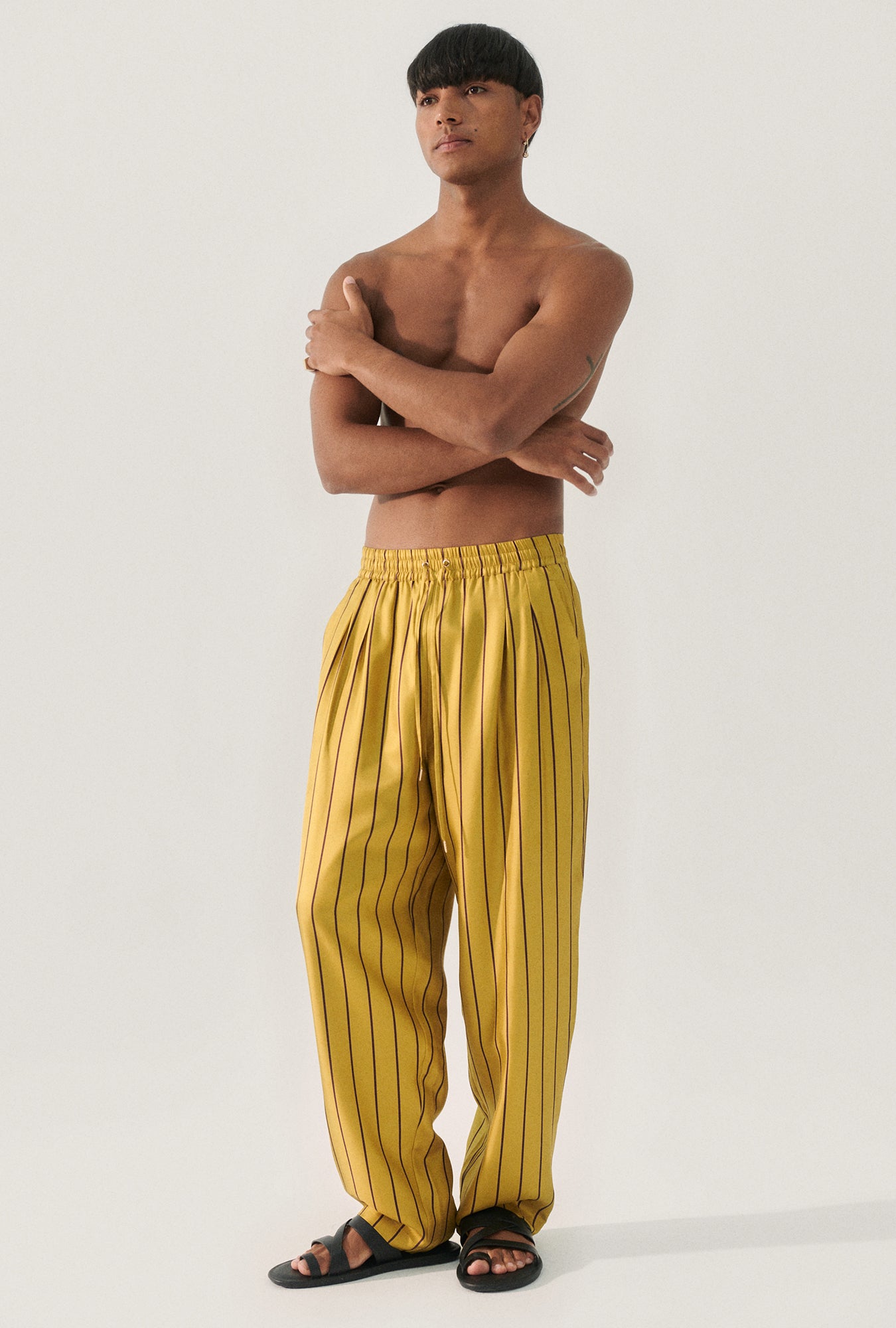 TWILL SLOUCH PANTS DANDELION STRIPE