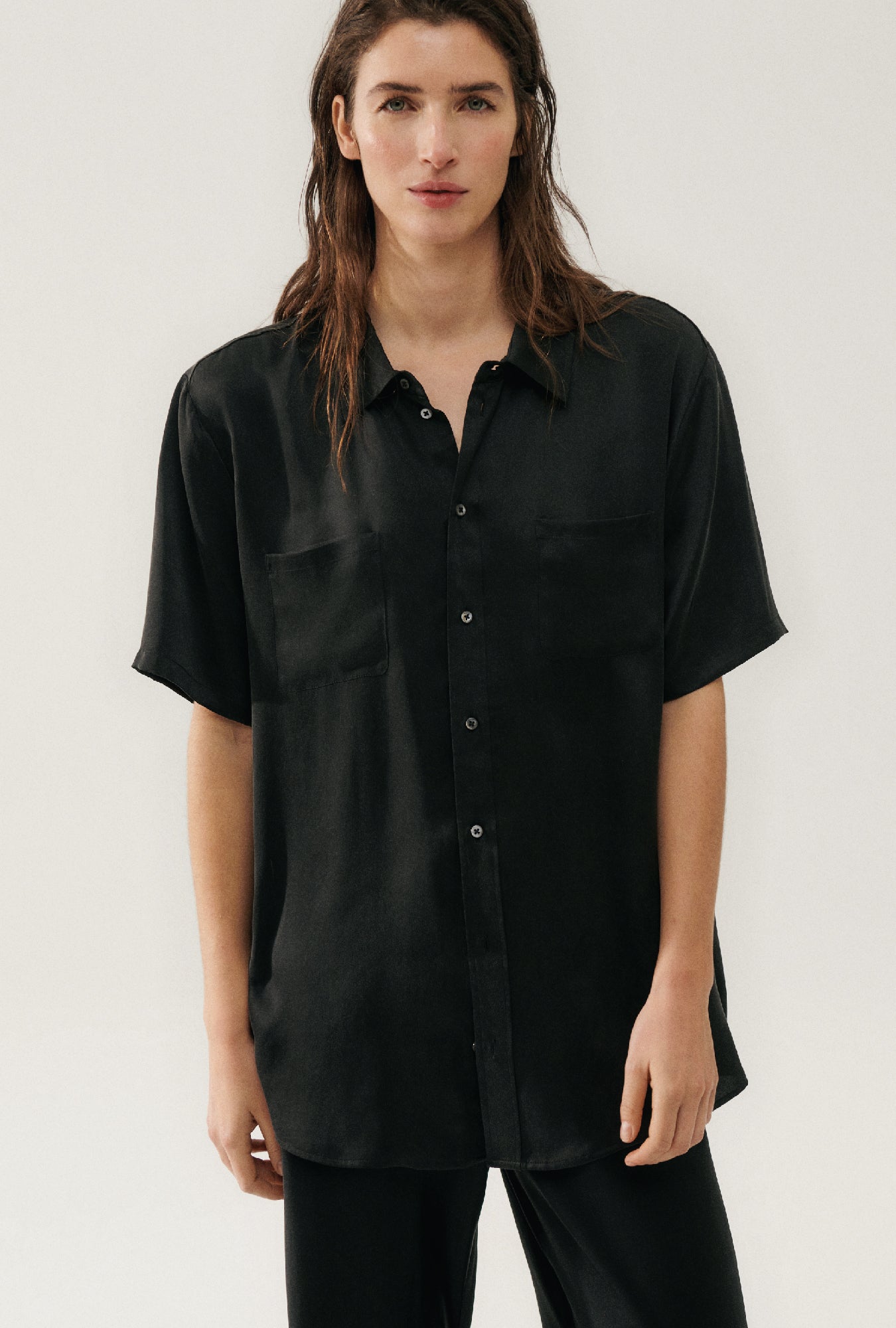 Women's Black Silk Shirts - Buy a Classic Black Silk Shirt for Ladies