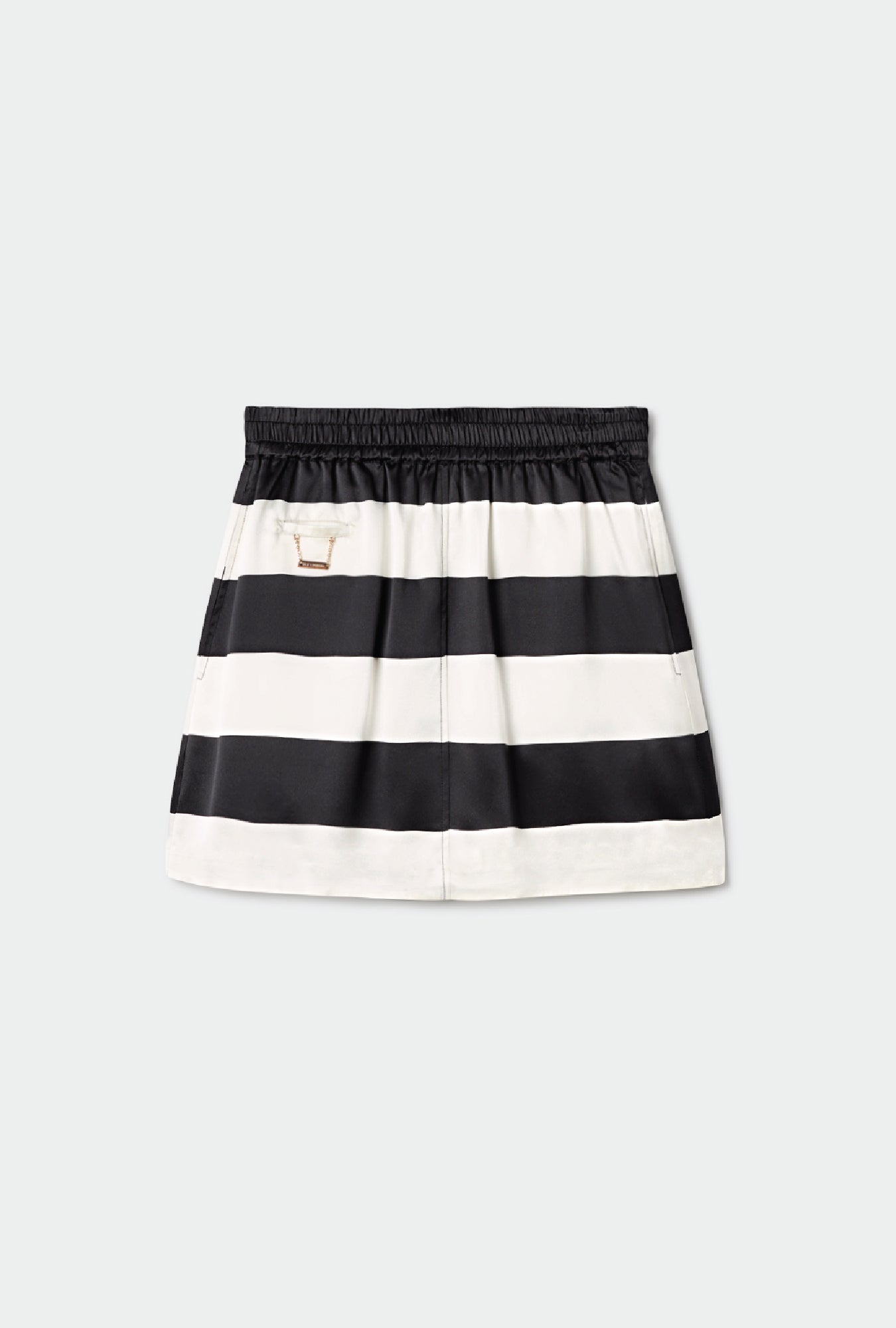 HEAVY A-LINE MINI SKIRT BLACK STRIPE