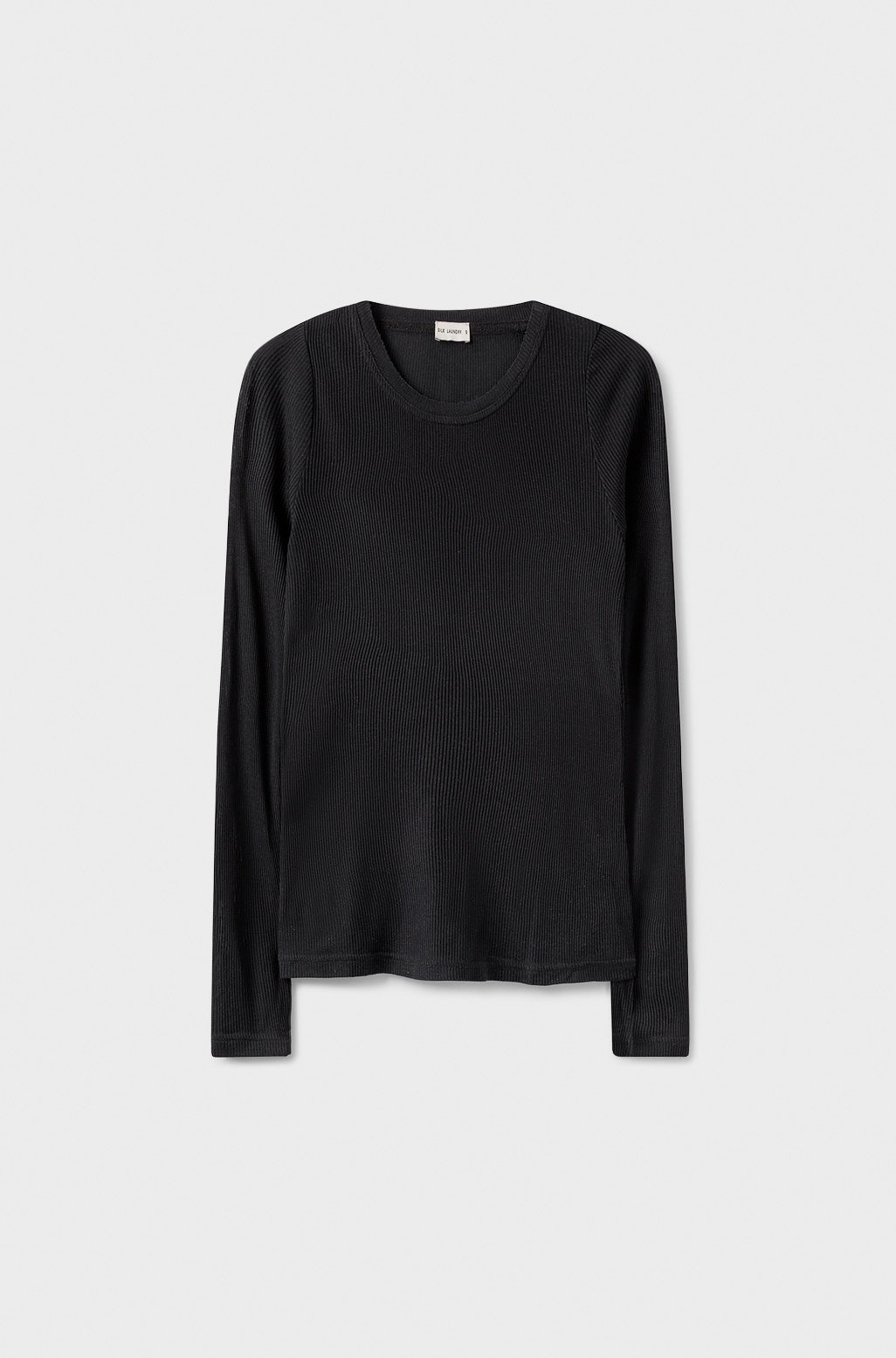 RIBBED LONG SLEEVE TOP BLACK