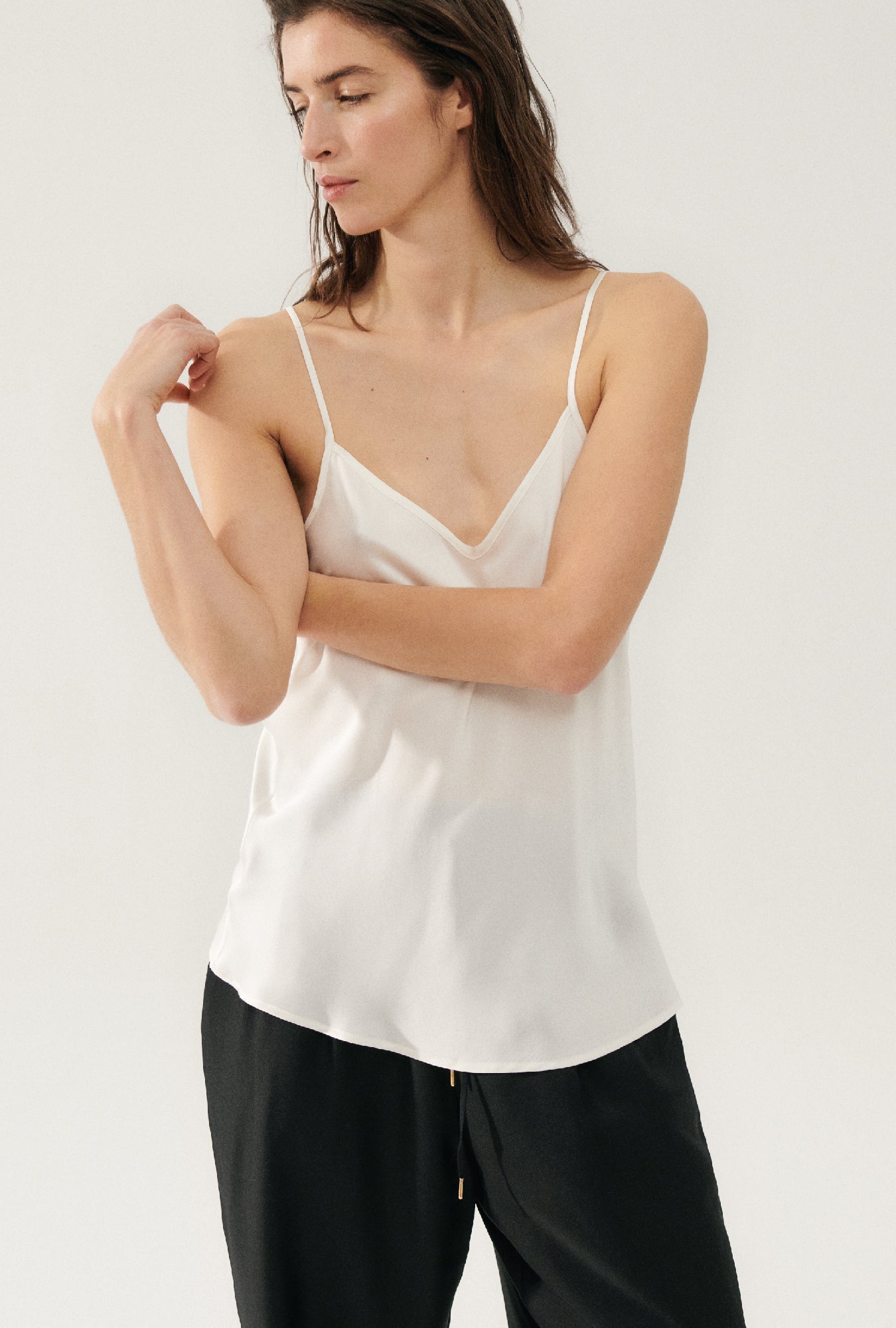 BIAS CUT CAMI WHITE