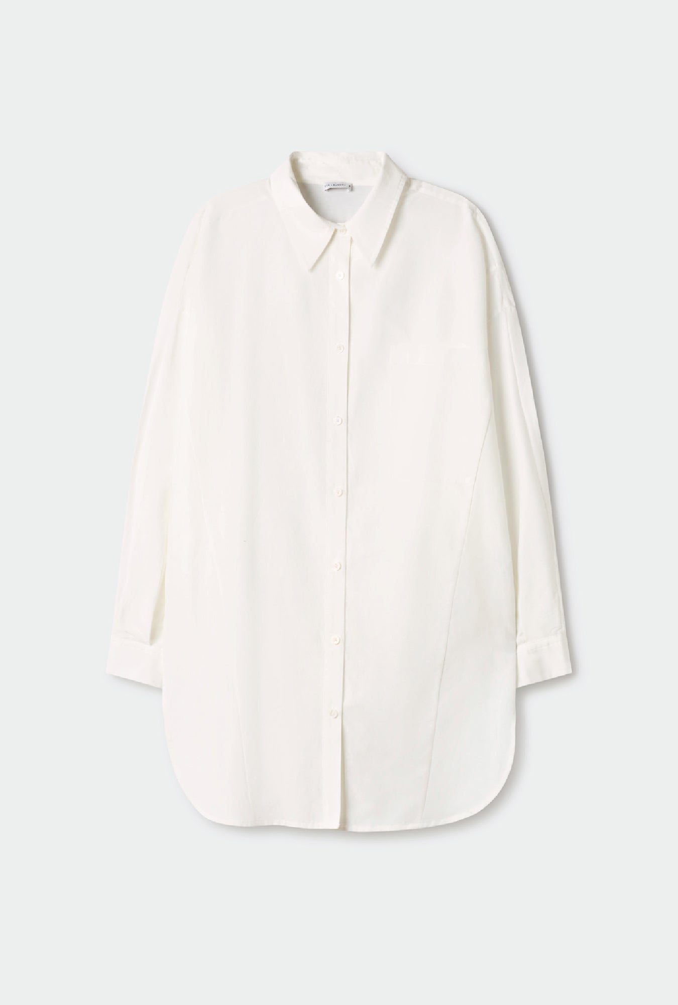 COTTON SILK ROUND SHIRT WHITE