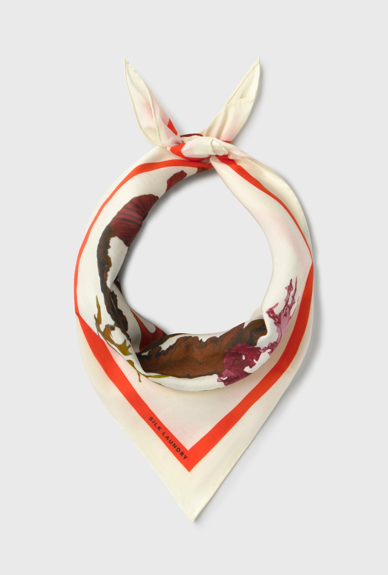 COTTON SILK SCARF SEAHORSE