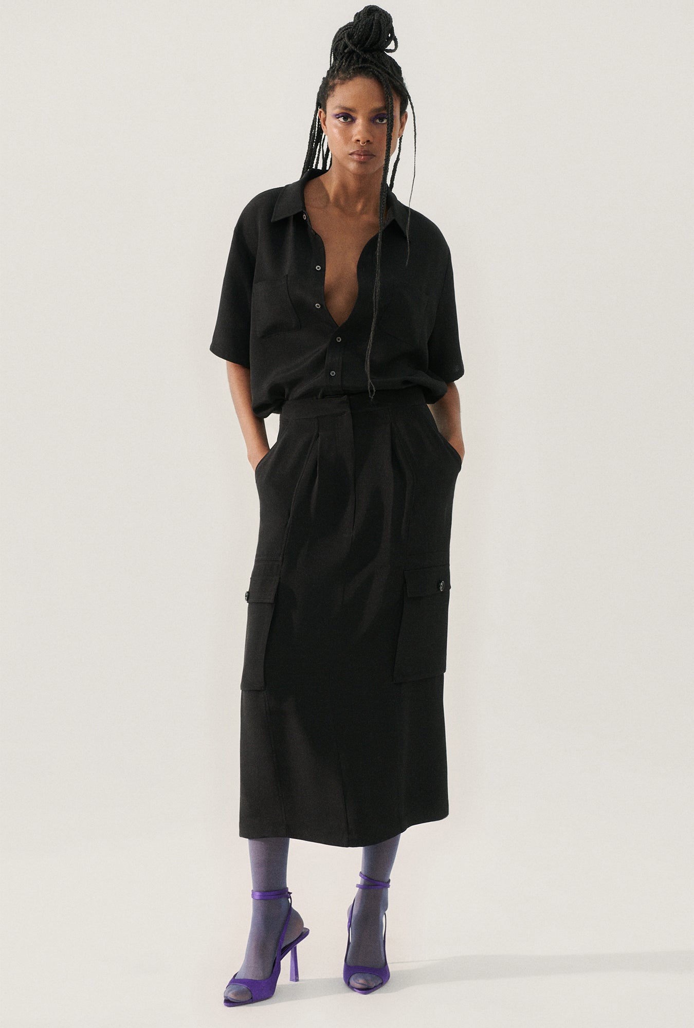 CDC LONG SUIT SKIRT BLACK