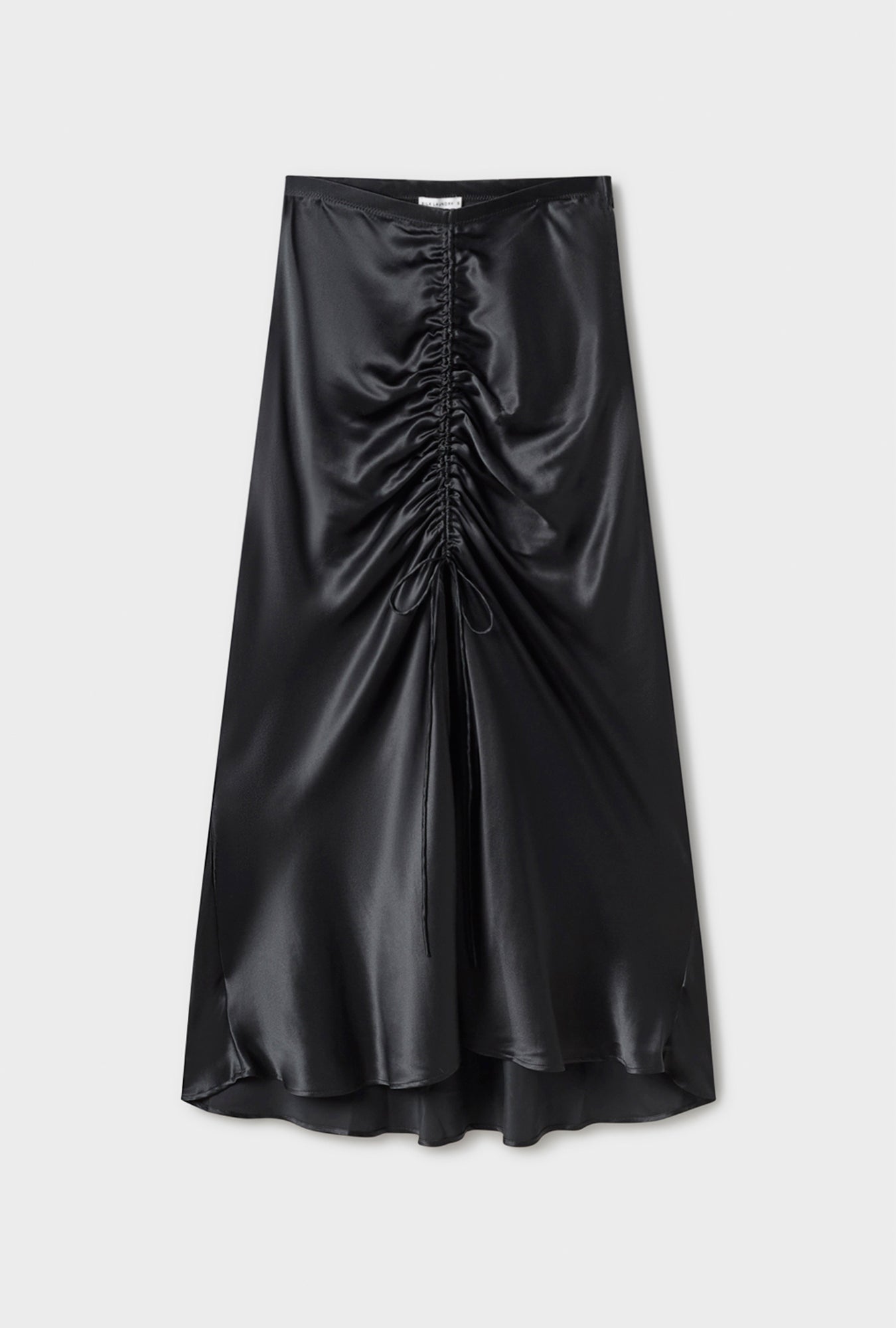 SLIT LONG BIAS SKIRT BLACK