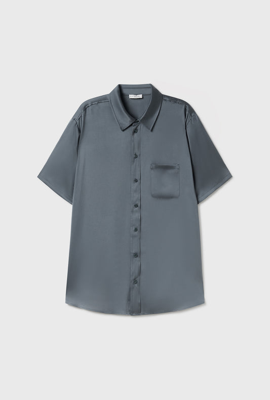 SHORT SLEEVE BOYFRIEND SHIRT 2.0 SLATE