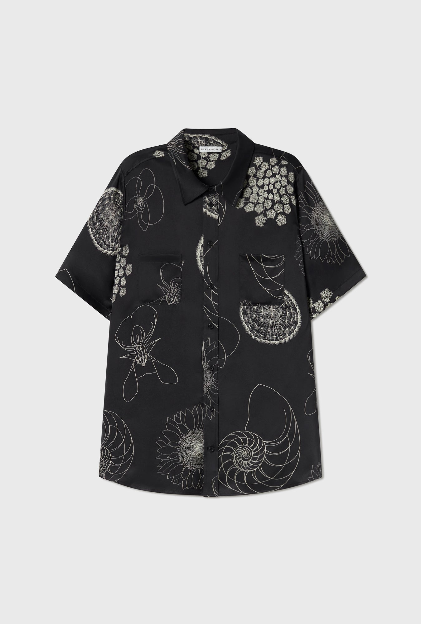 SHORT SLEEVE BOYFRIEND SHIRT FIBONACCI BLACK