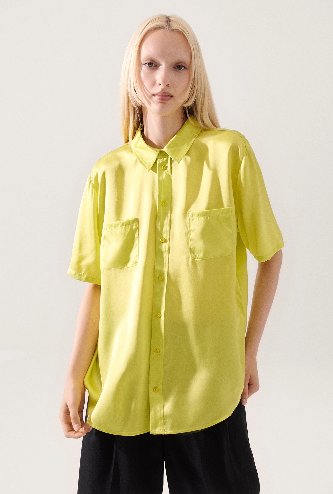 SHORT SLEEVE BOYFRIEND SHIRT ABSINTHE