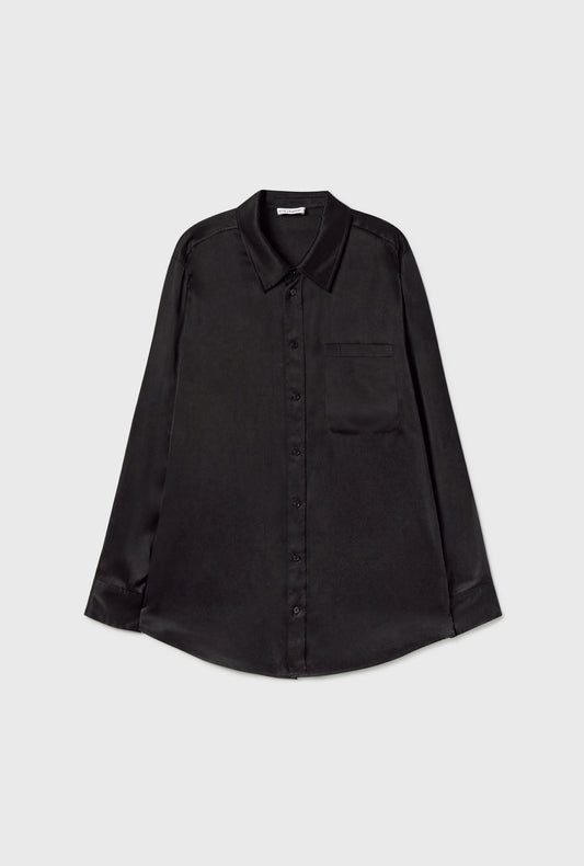 BOYFRIEND SHIRT CORAL JACQUARD BLACK