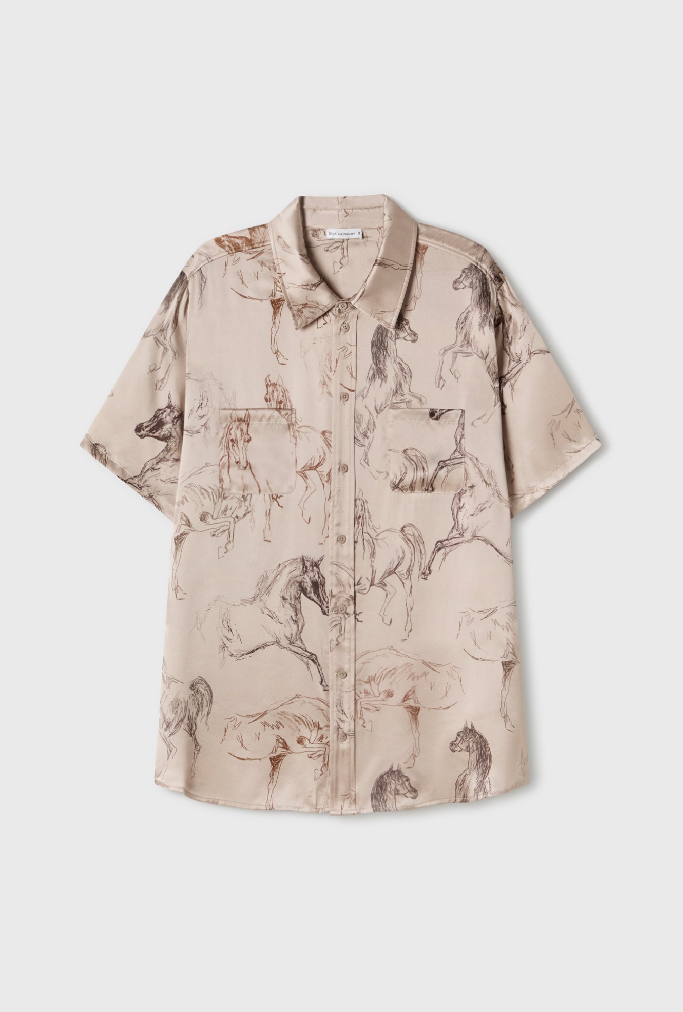 SHORT SLEEVE BOYFRIEND SHIRT WILD HORSES