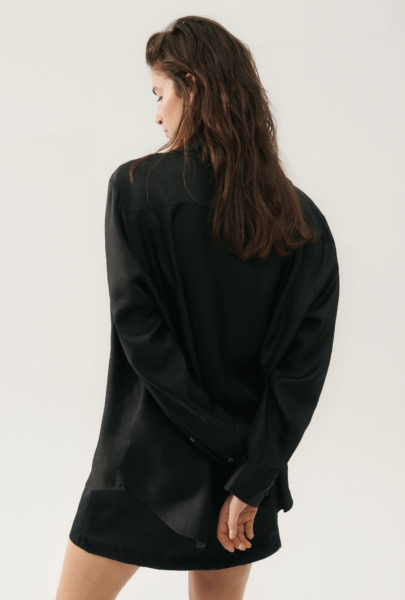 TWILL BOYFRIEND SHIRT BLACK