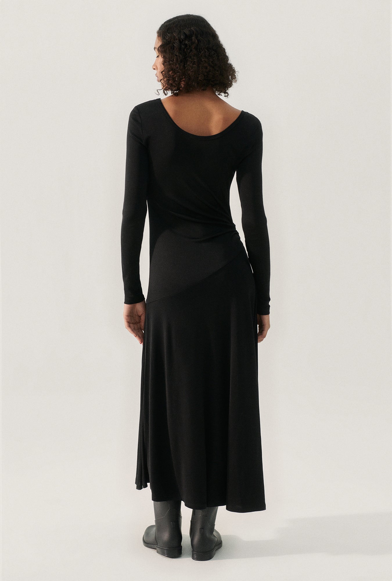 JERSEY LONG SLEEVE DRESS BLACK