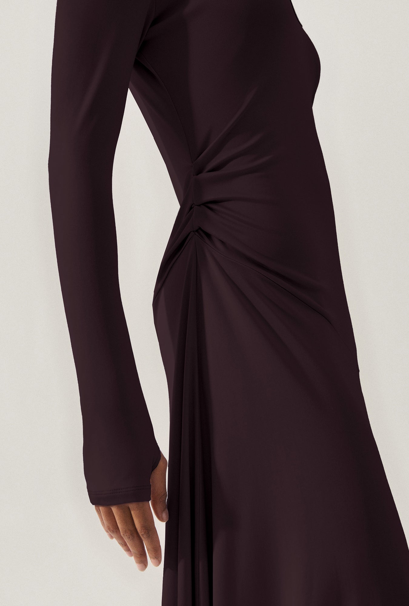 JERSEY LONG SLEEVE DRESS CACAO