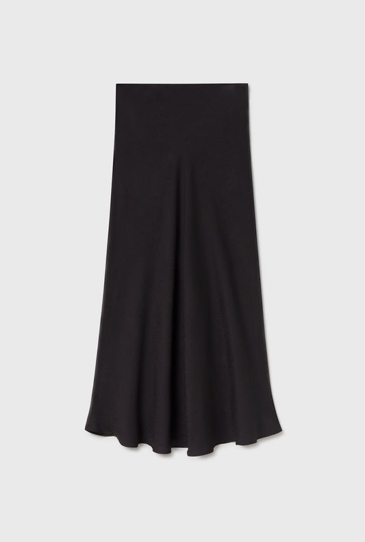 LONG BIAS CUT SKIRT CORAL JACQUARD
