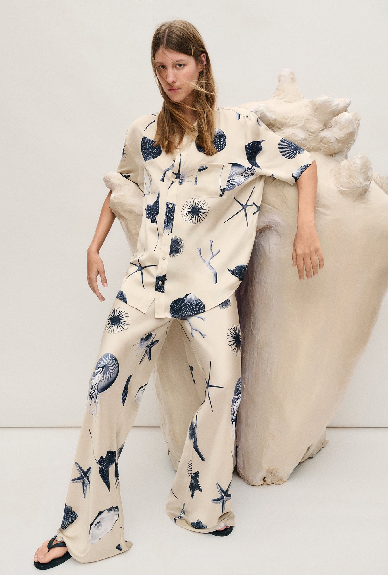 BIAS CUT PANTS SEASHELLS