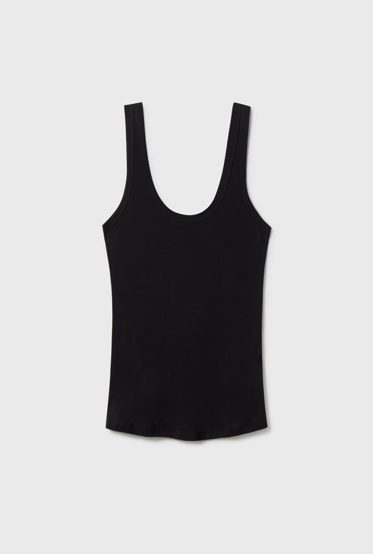 JERSEY MODAL SCOOP TANK BLACK