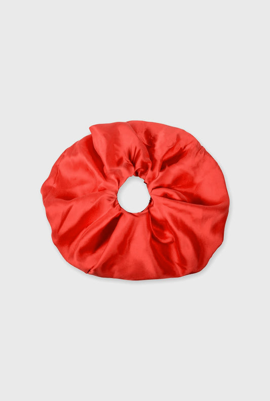 ZIPPER SILK SCRUNCHIE GERANIUM