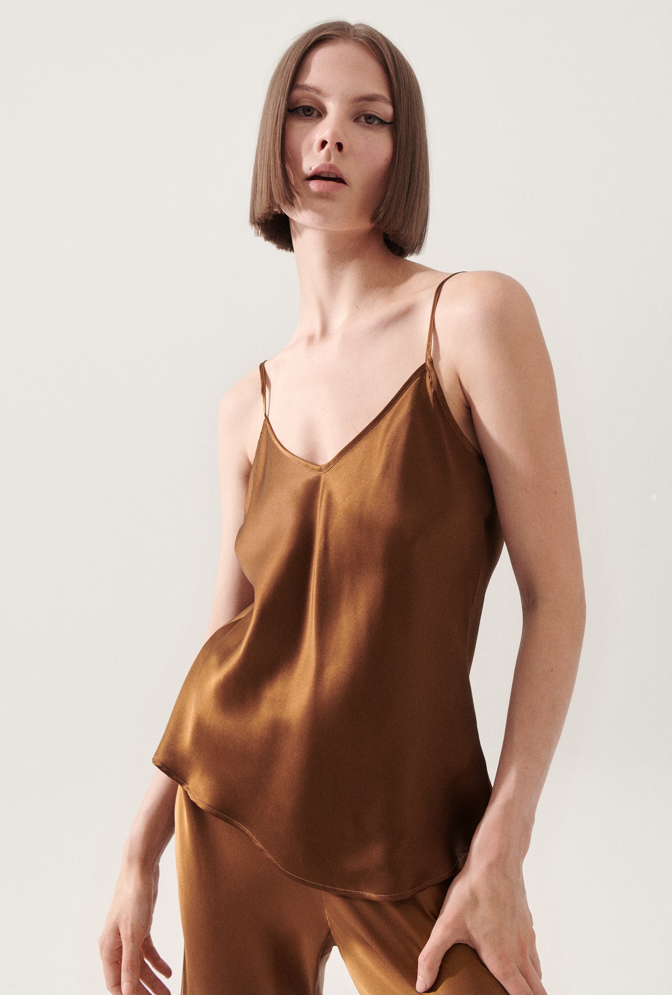 BIAS CUT CAMI VAN DYKE BROWN