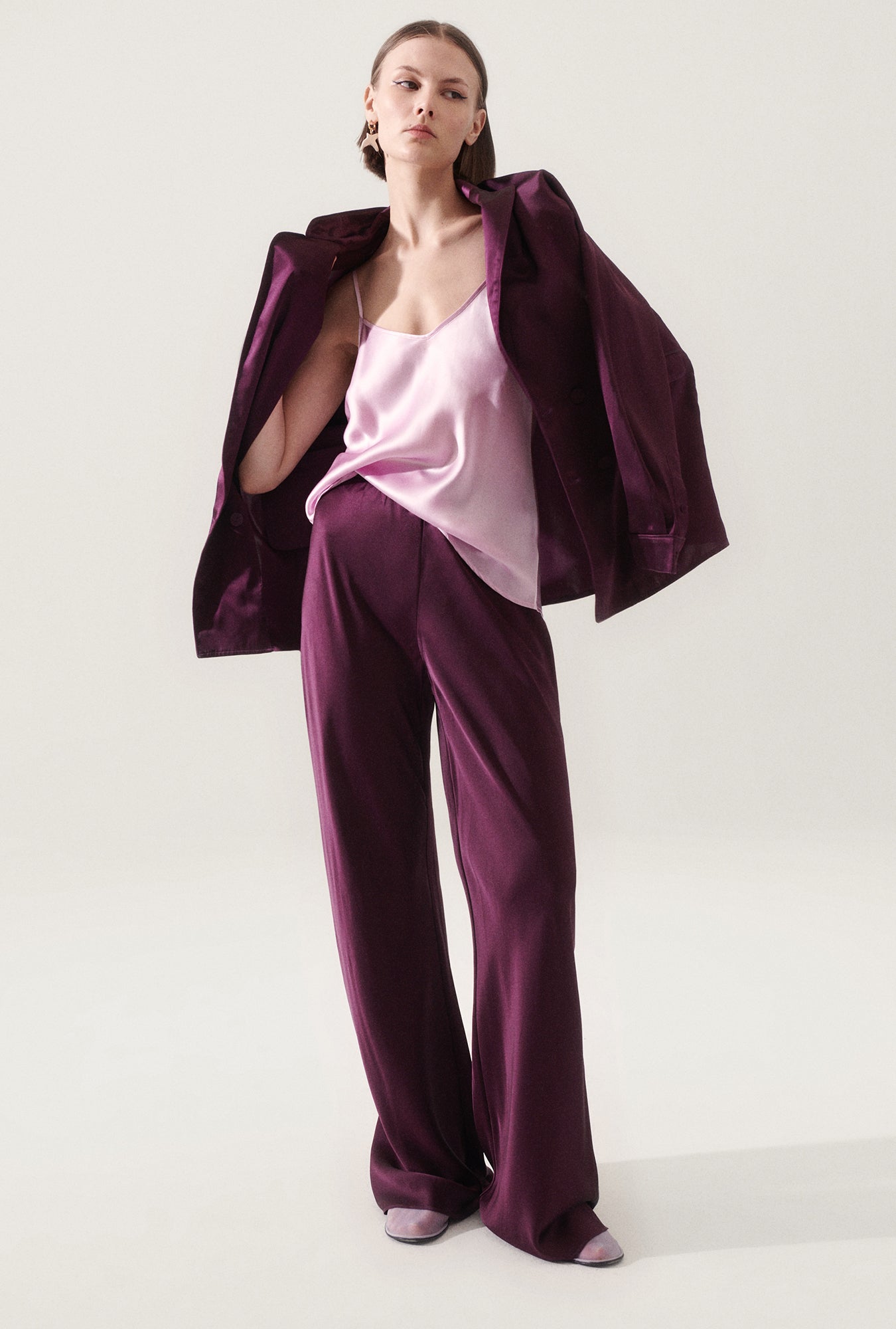 RELAXED BLAZER BLOOD PLUM