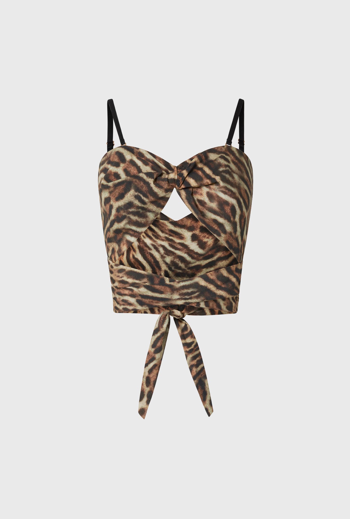 COTTON SILK TWIST TOP LEOPARD