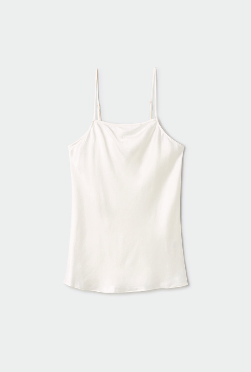 STRAIGHT NECK CAMI WHITE – Silk Laundry / silklaundry.com.au